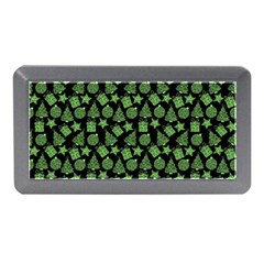 Christmas Pattern Gif Star Tree Happy Green Memory Card Reader (mini)