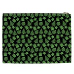 Christmas Pattern Gif Star Tree Happy Green Cosmetic Bag (XXL)  Back