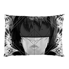 Beautiful Bnw Fractal Feathers For Major Motoko Pillow Case by jayaprime