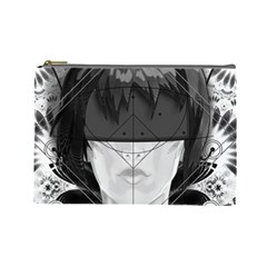 Beautiful Bnw Fractal Feathers For Major Motoko Cosmetic Bag (large)  by jayaprime