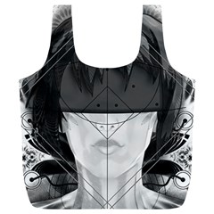 Beautiful Bnw Fractal Feathers For Major Motoko Full Print Recycle Bags (l)  by jayaprime