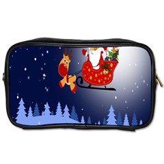 Deer Santa Claus Flying Trees Moon Night Merry Christmas Toiletries Bags 2-side by Alisyart