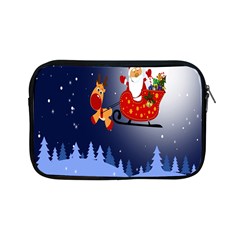 Deer Santa Claus Flying Trees Moon Night Merry Christmas Apple Ipad Mini Zipper Cases by Alisyart