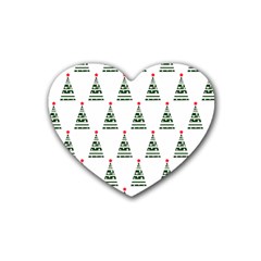 Christmas Tree Green Star Red Heart Coaster (4 Pack)  by Alisyart