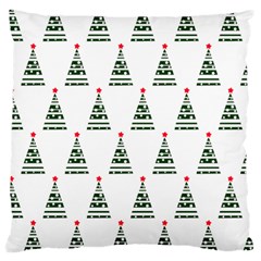 Christmas Tree Green Star Red Large Cushion Case (two Sides)