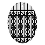 Inspirative Iron Gate Fence Grey Black Ornament (Oval) Front