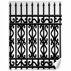 Inspirative Iron Gate Fence Grey Black Canvas 12  X 16  