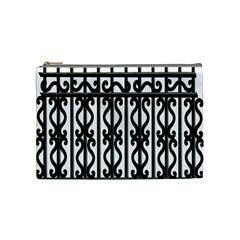 Inspirative Iron Gate Fence Grey Black Cosmetic Bag (medium)  by Alisyart