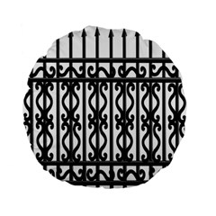 Inspirative Iron Gate Fence Grey Black Standard 15  Premium Flano Round Cushions