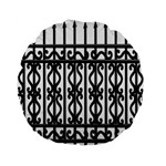 Inspirative Iron Gate Fence Grey Black Standard 15  Premium Flano Round Cushions Front