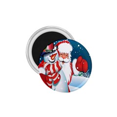 Hello Merry Christmas Santa Claus Snow Blue Sky 1.75  Magnets