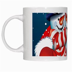 Hello Merry Christmas Santa Claus Snow Blue Sky White Mugs by Alisyart