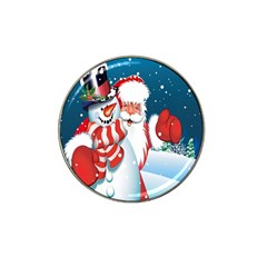 Hello Merry Christmas Santa Claus Snow Blue Sky Hat Clip Ball Marker (4 pack)