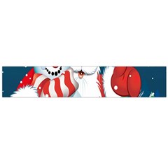 Hello Merry Christmas Santa Claus Snow Blue Sky Large Flano Scarf 