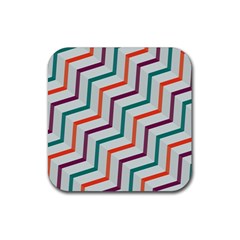 Line Color Rainbow Rubber Square Coaster (4 Pack)  by Alisyart