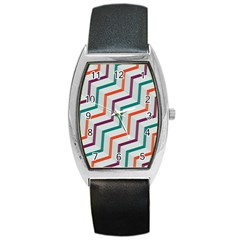 Line Color Rainbow Barrel Style Metal Watch