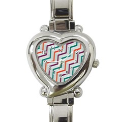 Line Color Rainbow Heart Italian Charm Watch by Alisyart