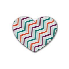 Line Color Rainbow Rubber Coaster (heart) 