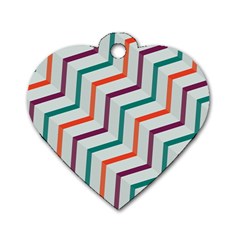 Line Color Rainbow Dog Tag Heart (one Side)