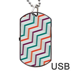 Line Color Rainbow Dog Tag Usb Flash (two Sides)