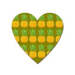 Fruite Pineapple Yellow Green Orange Heart Magnet