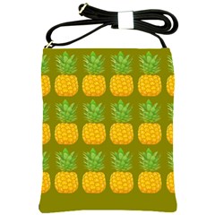 Fruite Pineapple Yellow Green Orange Shoulder Sling Bags by Alisyart