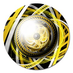 Incredible Eye Of A Yellow Construction Robot Magnet 5  (round) by jayaprime