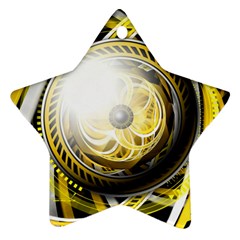 Incredible Eye Of A Yellow Construction Robot Star Ornament (two Sides) by jayaprime