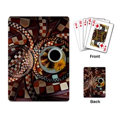 Midnight Never Ends, A Red Checkered Diner Fractal Playing Card by jayaprime