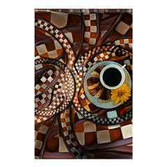Midnight Never Ends, A Red Checkered Diner Fractal Shower Curtain 48  X 72  (small)  by jayaprime