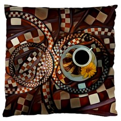 Midnight Never Ends, A Red Checkered Diner Fractal Standard Flano Cushion Case (two Sides) by jayaprime