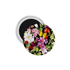 Beautiful,floral,hand Painted, Flowers,black,background,modern,trendy,girly,retro 1 75  Magnets by NouveauDesign