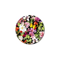 Beautiful,floral,hand Painted, Flowers,black,background,modern,trendy,girly,retro Golf Ball Marker (10 Pack) by NouveauDesign