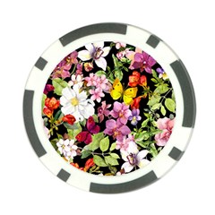 Beautiful,floral,hand Painted, Flowers,black,background,modern,trendy,girly,retro Poker Chip Card Guard (10 Pack)