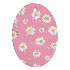 Pink Flowers Oval Ornament (two Sides) by NouveauDesign