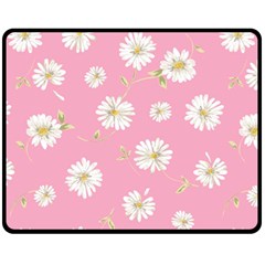 Pink Flowers Fleece Blanket (medium)  by NouveauDesign