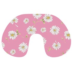 Pink Flowers Travel Neck Pillows by NouveauDesign