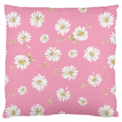 Pink Flowers Large Flano Cushion Case (two Sides) by NouveauDesign