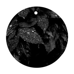 Black and White Leaves Photo Ornament (Round)