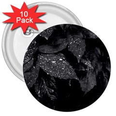 Black and White Leaves Photo 3  Buttons (10 pack) 