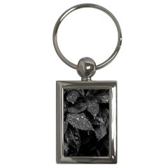 Black and White Leaves Photo Key Chains (Rectangle) 