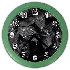 Black and White Leaves Photo Color Wall Clocks