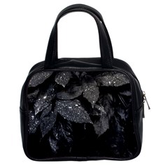 Black and White Leaves Photo Classic Handbags (2 Sides)