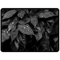 Black and White Leaves Photo Fleece Blanket (Large) 