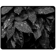 Black and White Leaves Photo Fleece Blanket (Medium) 