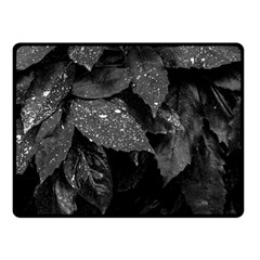 Black And White Leaves Photo Fleece Blanket (small) by dflcprintsclothing
