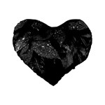 Black and White Leaves Photo Standard 16  Premium Flano Heart Shape Cushions Front