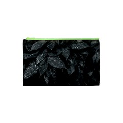 Black and White Leaves Photo Cosmetic Bag (XS)