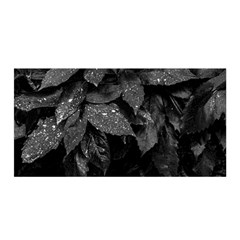 Black and White Leaves Photo Satin Wrap