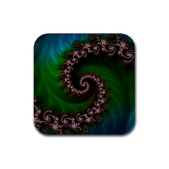 Benthic Saltlife Fractal Tribute For Reef Divers Rubber Coaster (square)  by jayaprime